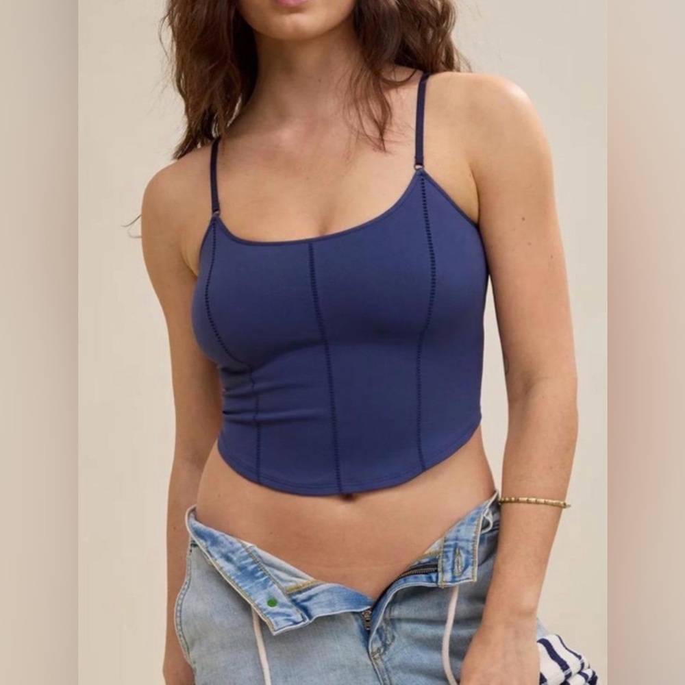 Aerie Superchill Seamless Corset Tank Top in Fresh Bright